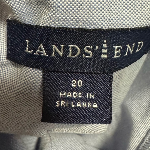 Lands' End Men's Button Dress Shirt Size 20 Gray Speckled Preppy Classic Career - Picture 8 of 11